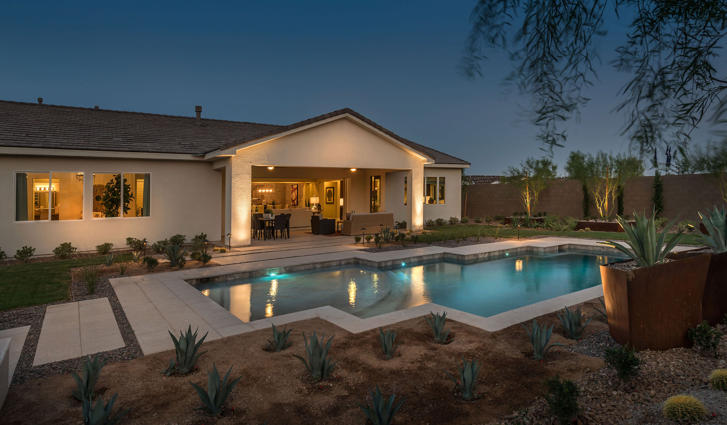 Backyard with pool and spa