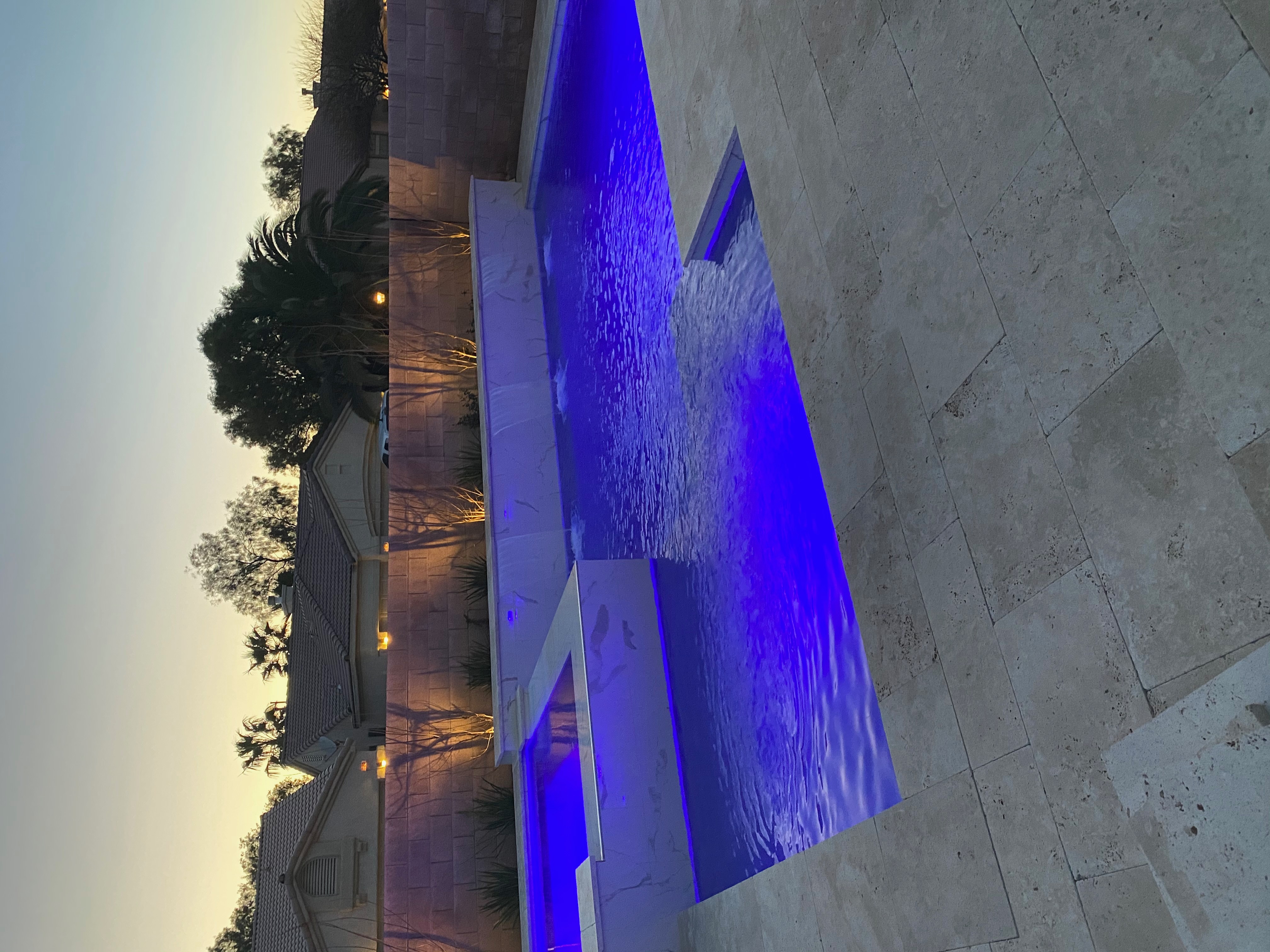 Modern pool with spa